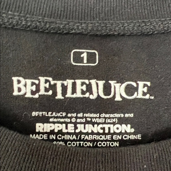 Ripple Junction Black Beetlejuice Tee - Picture 2 of 3